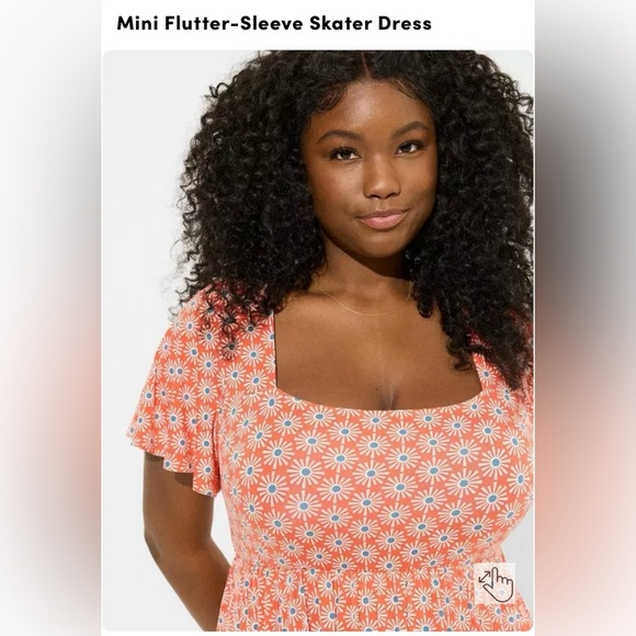 Torrid Mini Flutter Sleeve Skater Dress in Size 1X - Picture 8 of 14